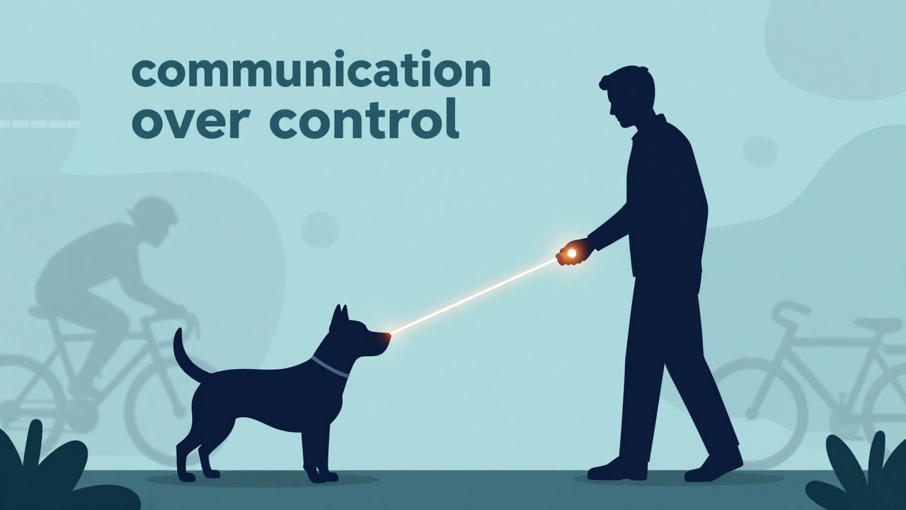 Abstract art showing dog and trainer connected